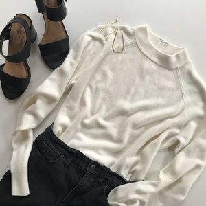 Vintage mock turtle neck cream sweater